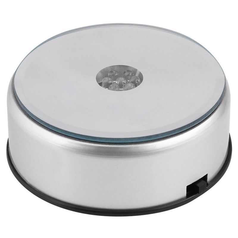 Đế trưng bày thiết kế xoay tròn tích hợp đèn led nhiều màu chiếu sáng độc đáo