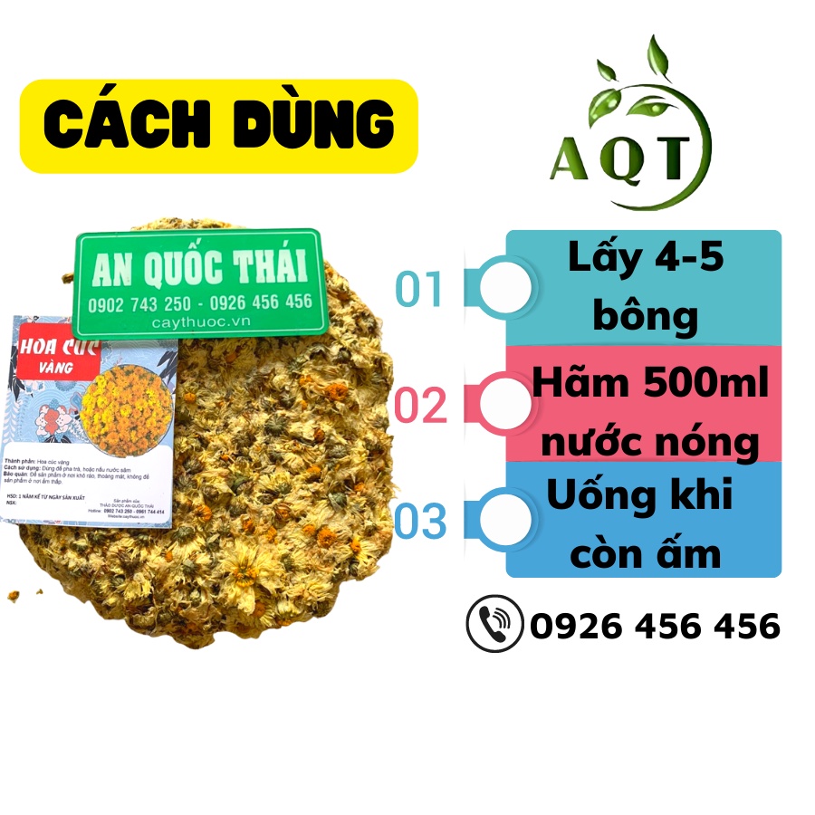 Trà Hoa Cúc Vàng 100g (Cúc Bánh) Sấy Khô Nguyên Bông (Sạch, Thơm), Hoa Cúc Vàng Giúp Đẹp Da, Ngủ Ngon