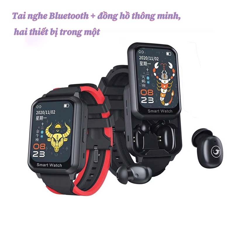 Đồng Hồ Thông Minh Kết Nối bluetooth 2 Trong 1 Kiểu Dáng Thể Thao