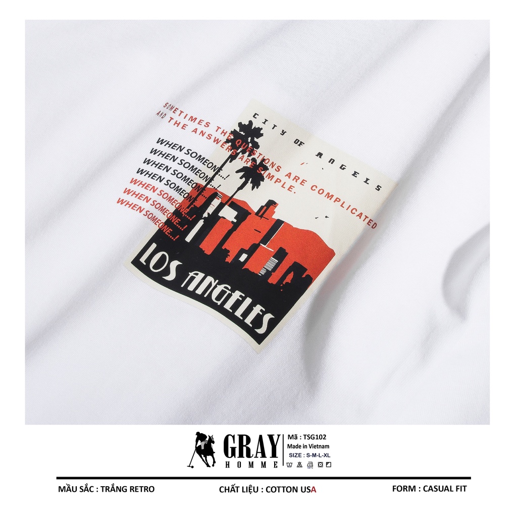 Áo thun nam nữ cổ tròn GRAYHOMME vải Cotton xu xịn dáng unisex - TSG1