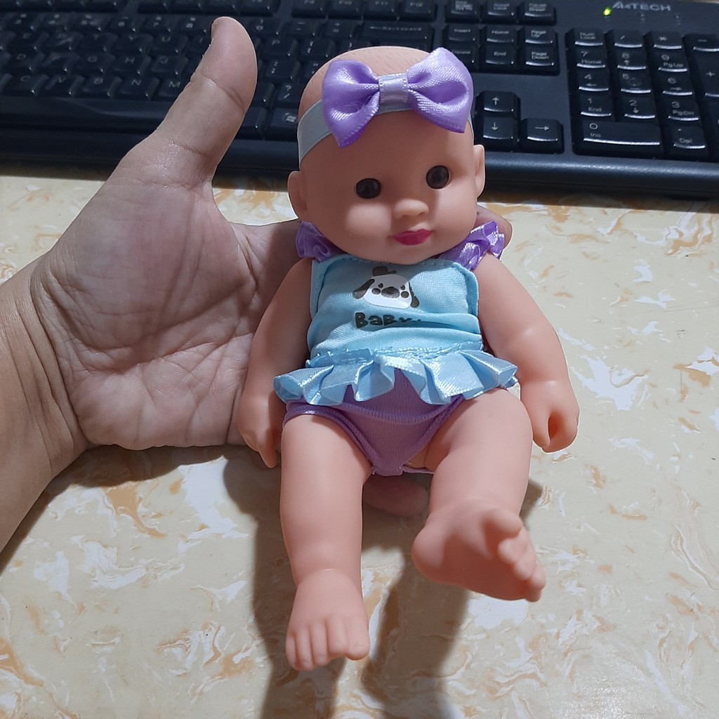 Búp Bê 18 cm Tái Sinh Mềm Mại  mắt 3D -  7 inch Reborn Baby Doll