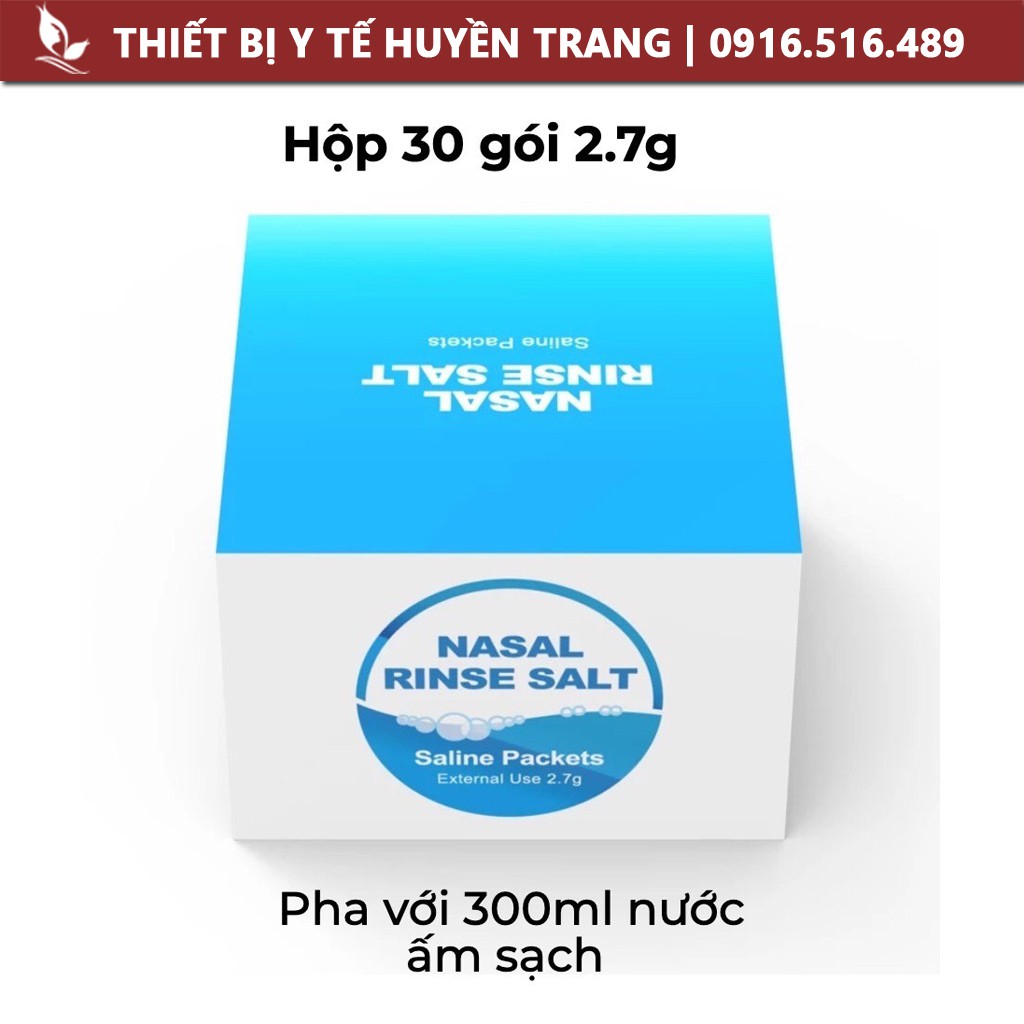 Muối Rửa Mũi, Xoang Waterpulse Nasal Rinse Salt Làm Sạch Nghẹt Mũi, Viêm Mũi Dị Ứng, Viêm Xoang Y Tế Huyền Trang