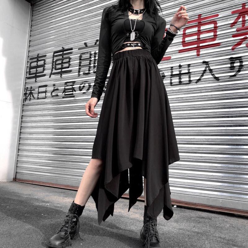 🔥. Chân váy dài vạt cao thấp .🔥 ( Hàng Order )