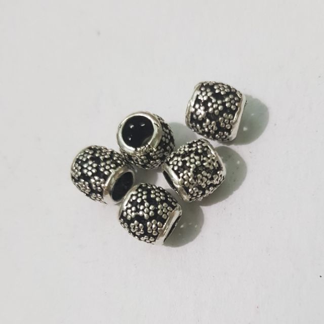 Charm bi bạc 925 in hoa 6 li