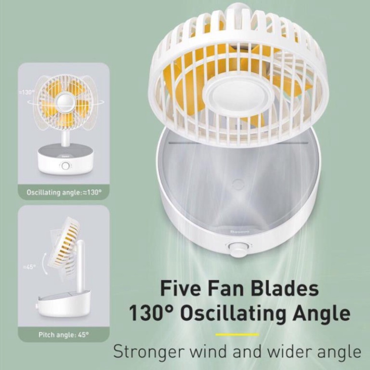 Quạt để bàn thông minh hỗ trợ sạc không dây Baseus Hermit desktop wireless