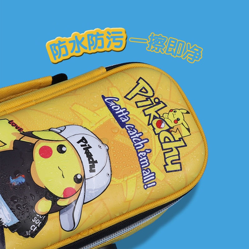 Túi Đựng Bút In Hình Pikachu 3D Sức Chứa Lớn Chống Thấm Nước