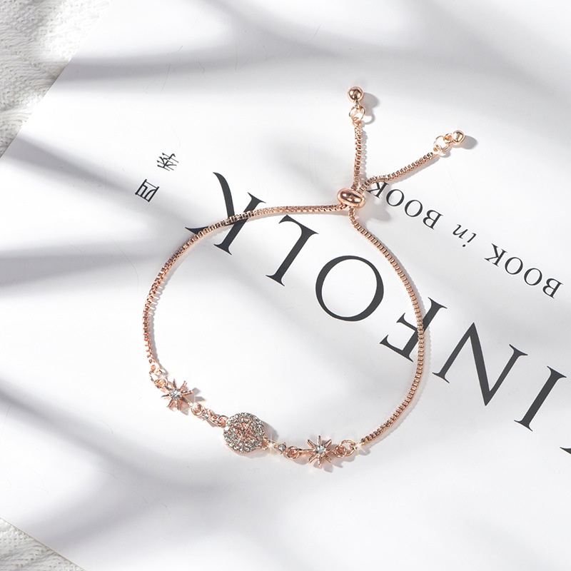 Vòng tay MANYUE đính đá kim cương giả màu kẹo có thể điều chỉnh kích thước phong cách thời trang Hàn Quốc