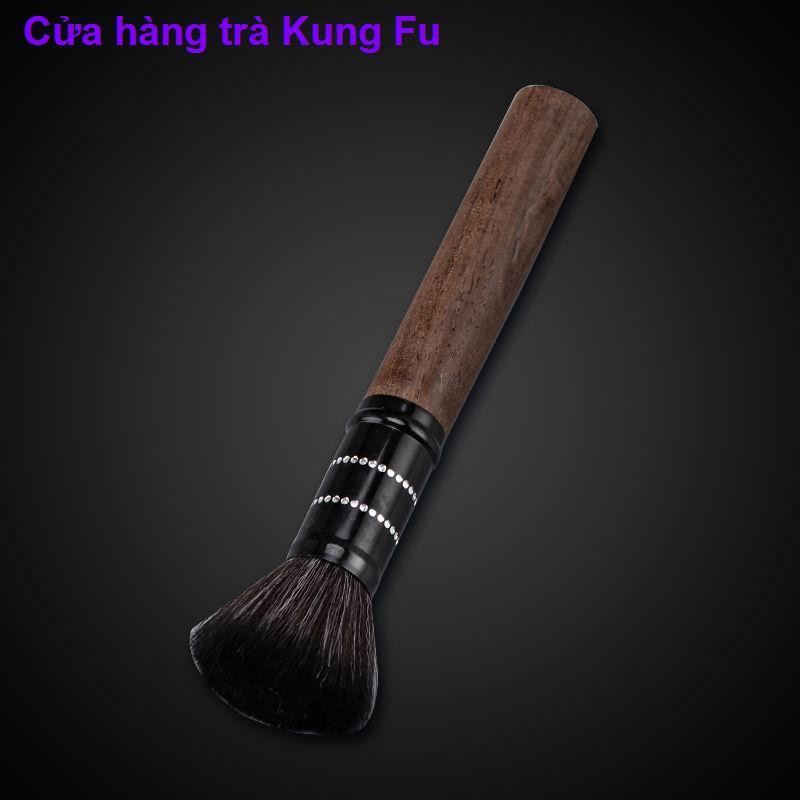 chổi quét trà gỗ mun khay Bàn chải không rụng bình nâng tóc, bút trà, bộ Kung Fu, phụ kiện đạo cạo râu lớn