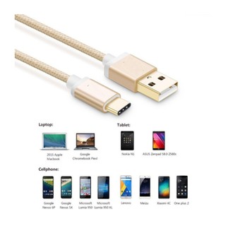 Dây cáp sạc nhanh Type C siêu bền bọc dù chống gập, xoắn dài 3m _ Dùng cho SamSung