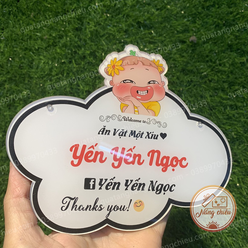 Bảng hiệu chụp ảnh sản phẩm mẫu, decor cửa hàng, trang trí shop, đạo cụ chụp hình sản phẩm, chất liệu mica sáng bóng