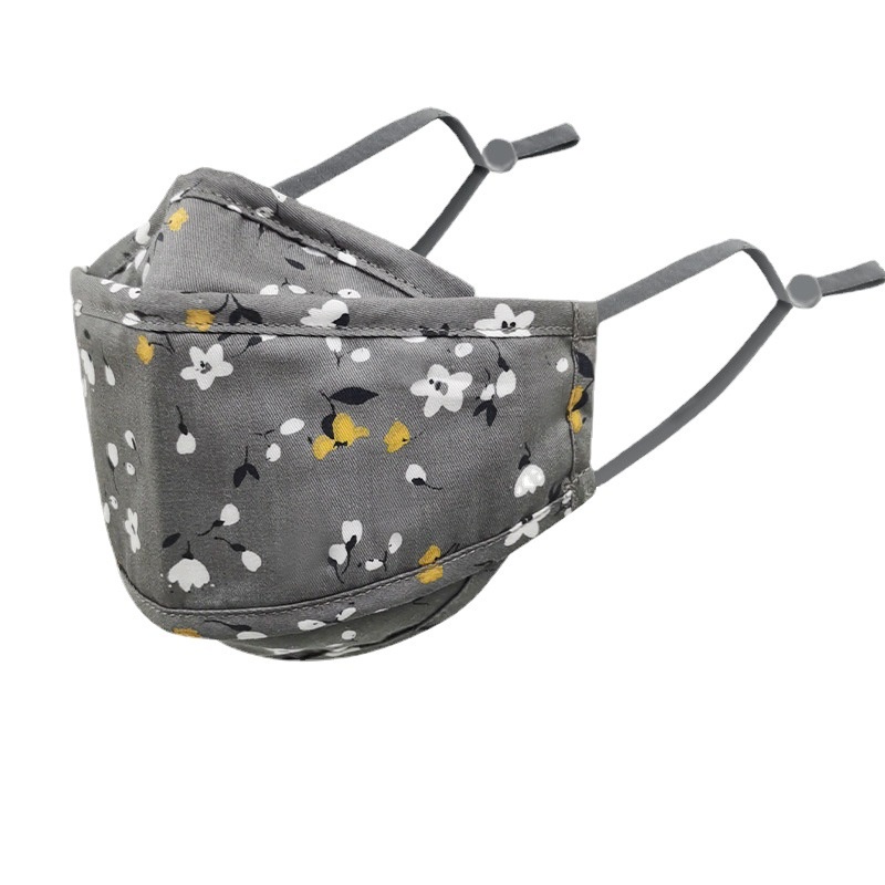 [Hàng mới về] Khẩu trang KF94 bằng vải cotton họa tiết độc đáo 4D có thể điều chỉnh hợp thời trang