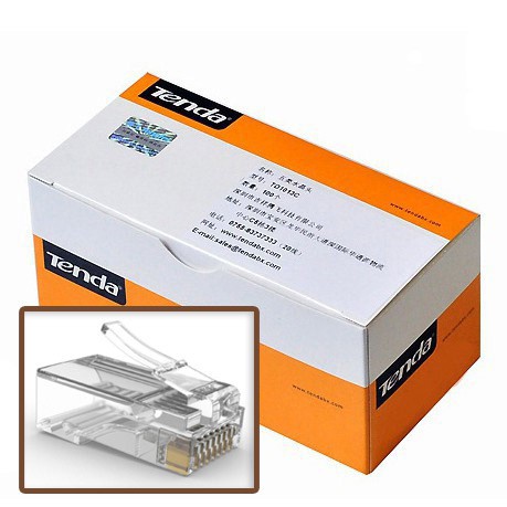 [Kho Phụ Kiện] Hộp hạt mạng Tenda 100 chiếc Cat5 Cat6