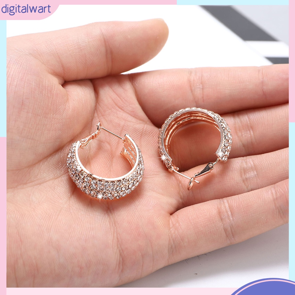 Cặp Khuyên Tai Thiết Kế Đính Đá Quý Nhân Tạo Sang Trọng Cá Tính Dành Cho Nữ Giới