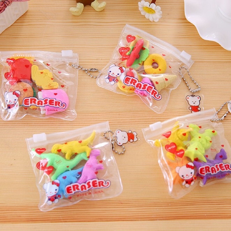 Gôm túi mix 4 cục hoạt hình