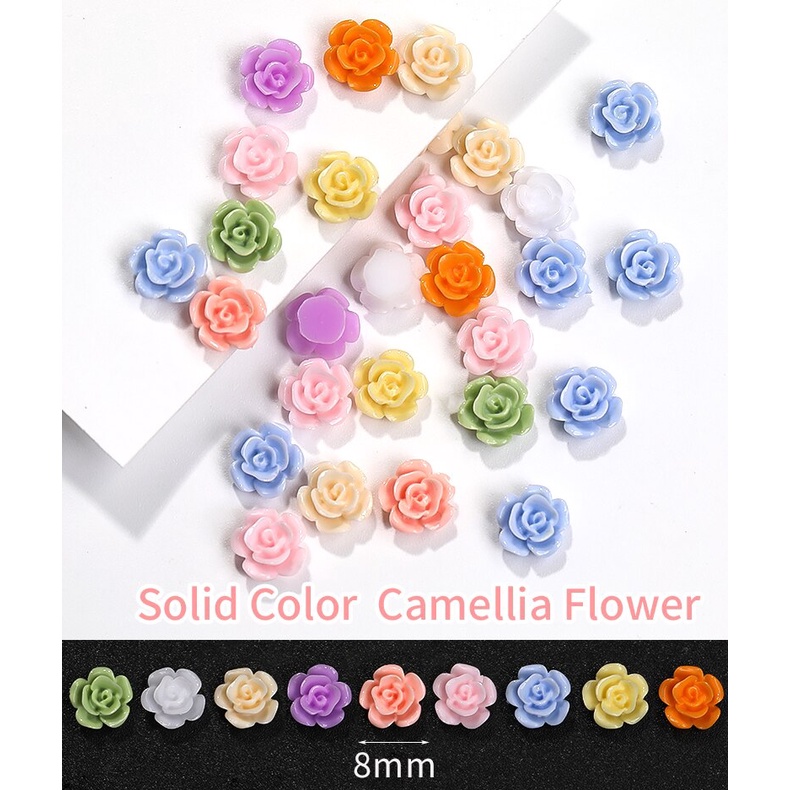 Set 20 Phụ Kiện Trang Trí Móng Tay Hình Hoa Trà 3d