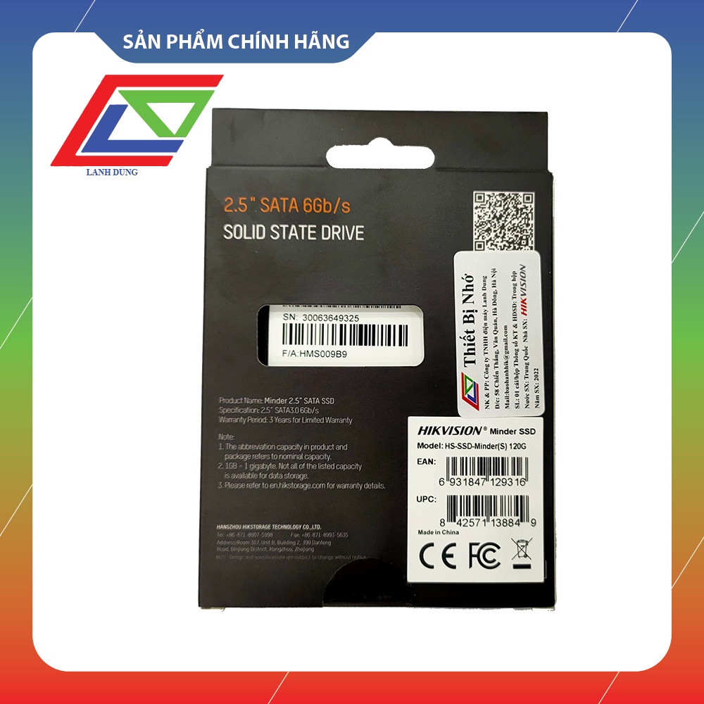 Ổ cứng SSD Hikvision Minder 120G - Hàng chính hãng bảo hành 36 tháng đổi mới