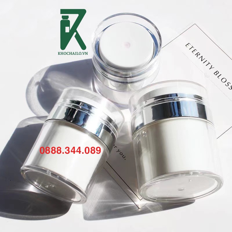 Hũ nhấn kem nhựa cao cấp,hũ trắng,hũ nhựa 30ml