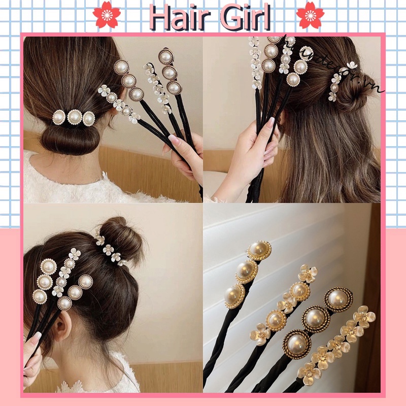 Kẹp tóc đính ngọc trai giả phong cách Hàn Quốc thời trang xinh xắn cho nữ