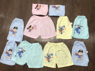 Combo 10 quần cotton giấy màu
