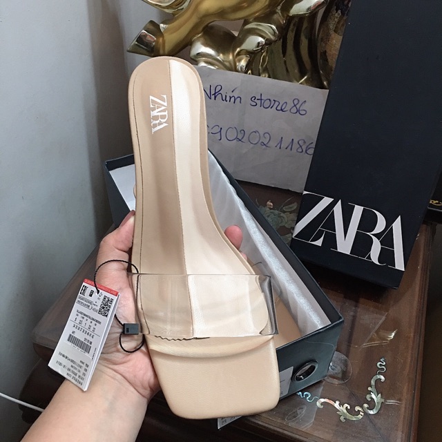 (Có video và ảnh thật) Guốc ZaRa quai mica 1 bản fullbox hãng, hàng xuất dư mác đầy đủ