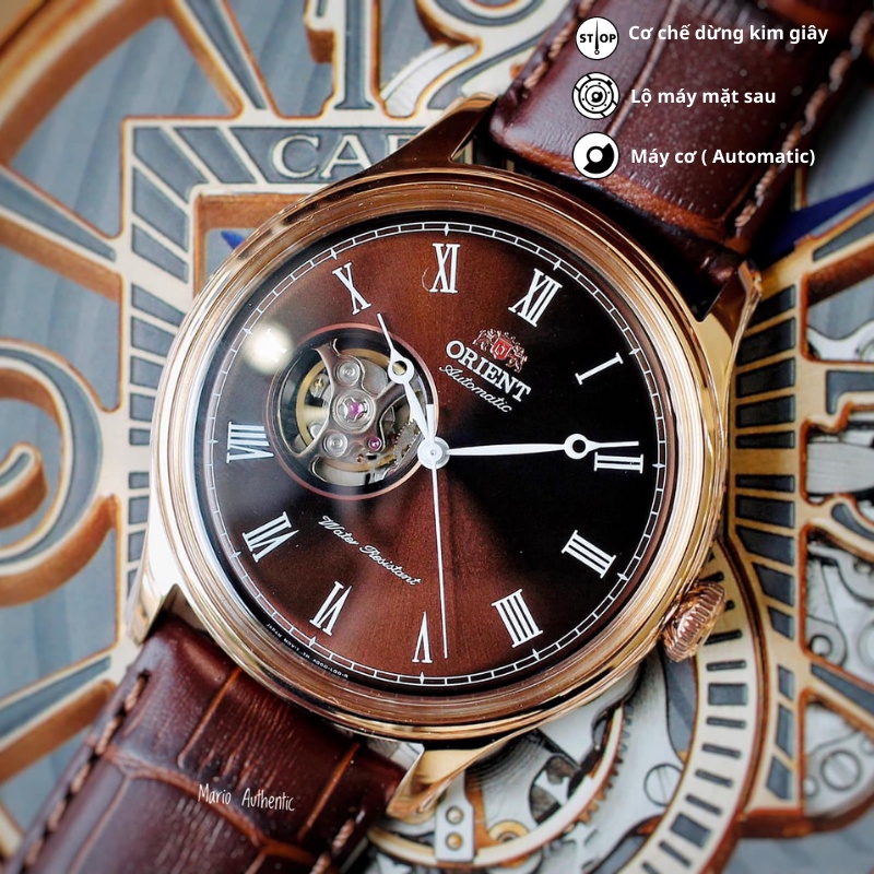 Đồng hồ nam Orient Caballero Moving Movement FAG0000 cơ lộ máy chống nước mặt kính cường lực dây da cao cấp chính hãng