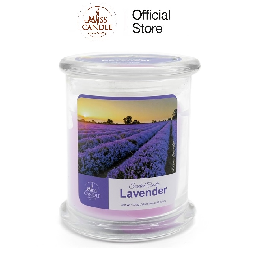 Nến thơm hũ Miss Candle NQM3414 Lavender 230g (Hương hoa oải hương)