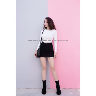 Chân Váy Rách 2 Màu Trắng/ Đen