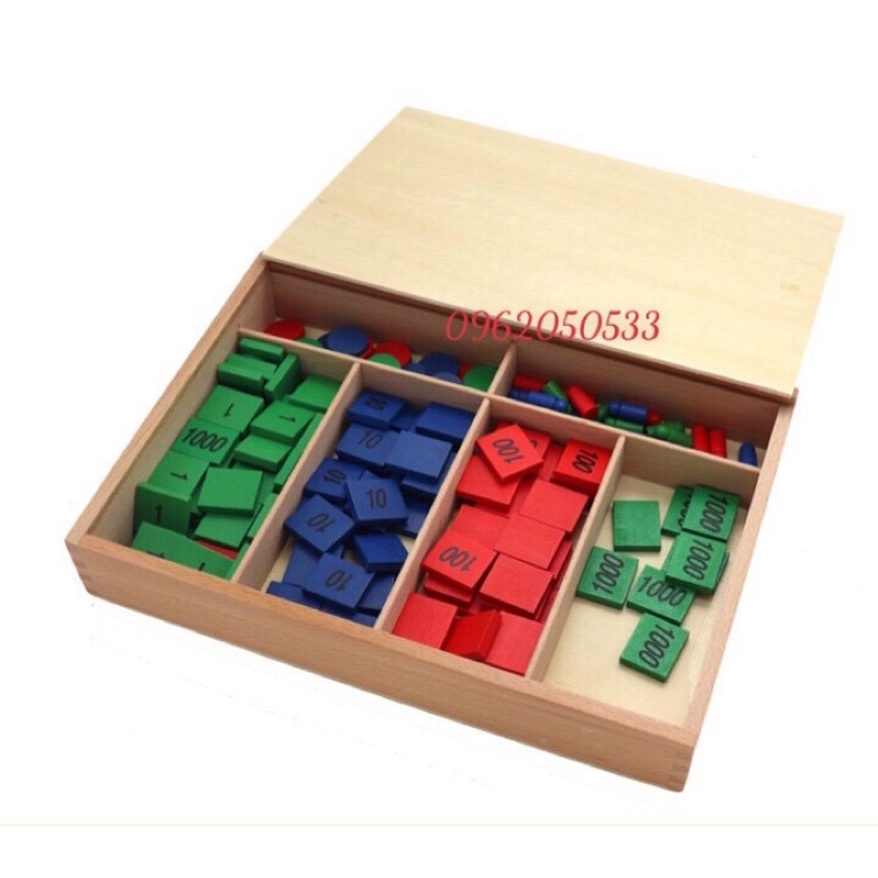 Bộ tem số montessori, giáo cụ montessori