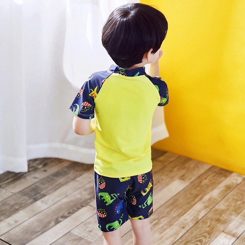 2-11T Boys Swimsuits Kids Cartoon Split Swimming Suits Shark Swimwear Baju Renang