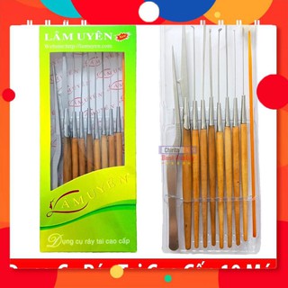Bộ Dụng Cụ Lấy Ráy Tai Lâm Uyên, Bộ Lấy Ráy Tai Cao Cấp 10 Món LU10