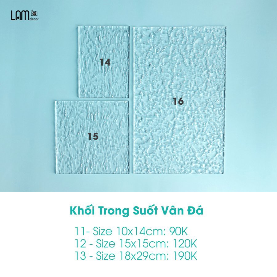 Khối Trong Suốt Mica Có Vân Để Trang Trí