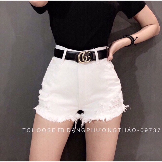 [Mã WASTMAY giảm 15% tối đa 30K đơn 150K] Short jean trắng đen rách | BigBuy360 - bigbuy360.vn
