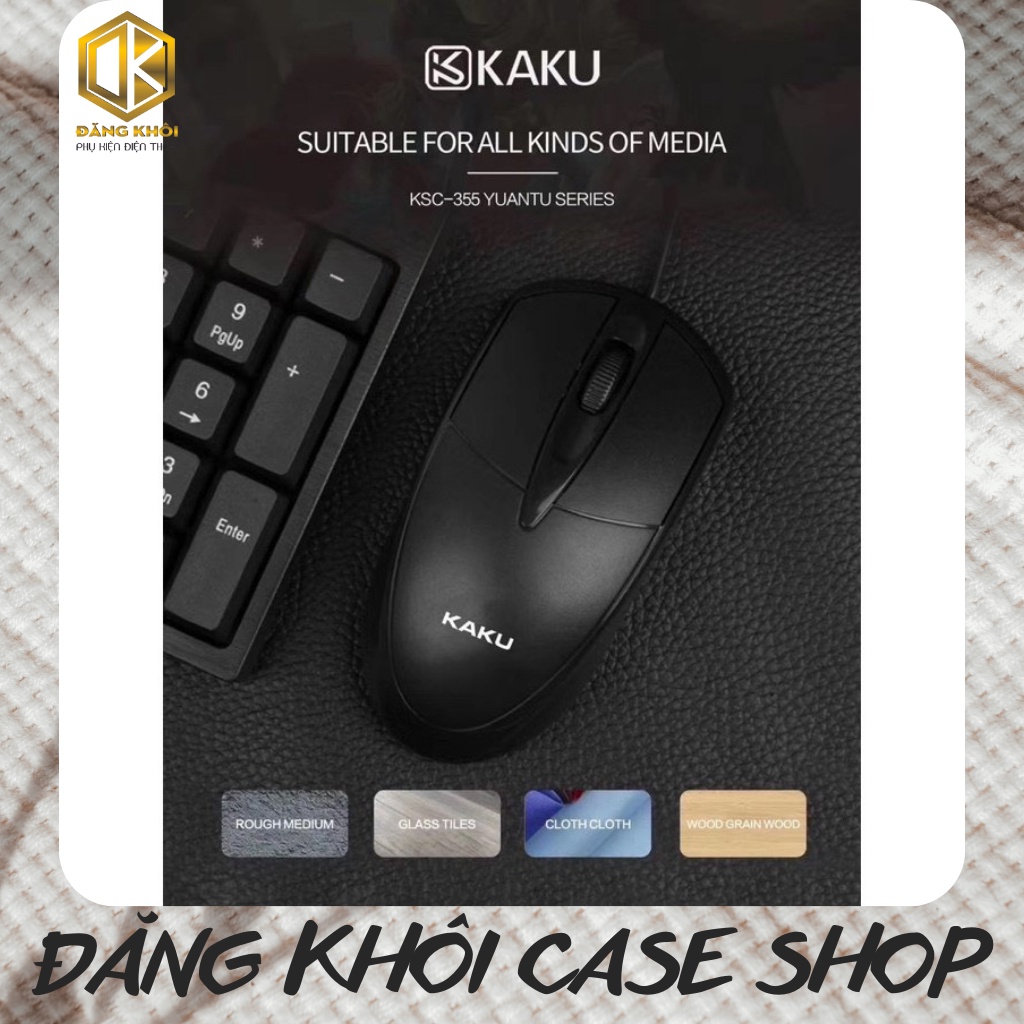 Chuột gaming, chuột có dây vi tính laptop chống ồn kaku K355 chính hãng - bảo hành 6 tháng