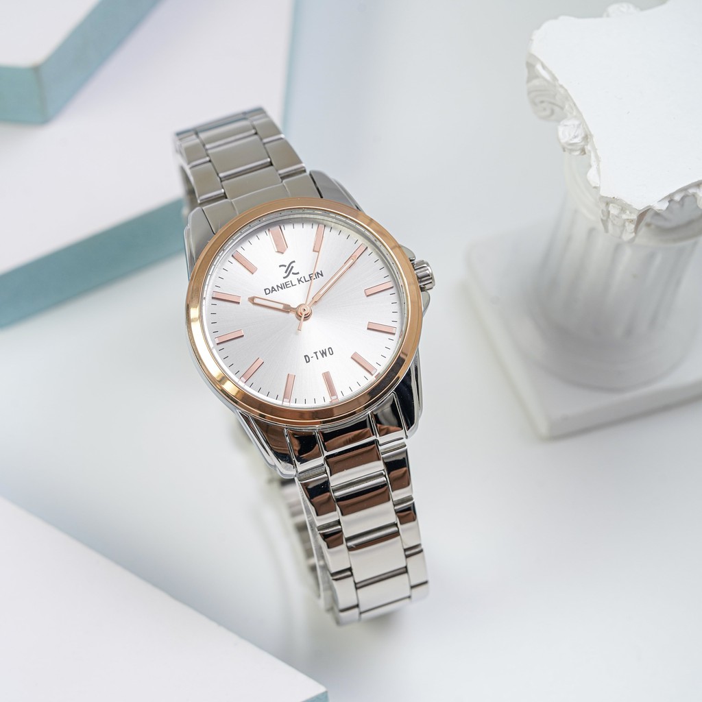Đồng hồ nam nữ Daniel Klein D-TWO Sliver Fullbox Authentic