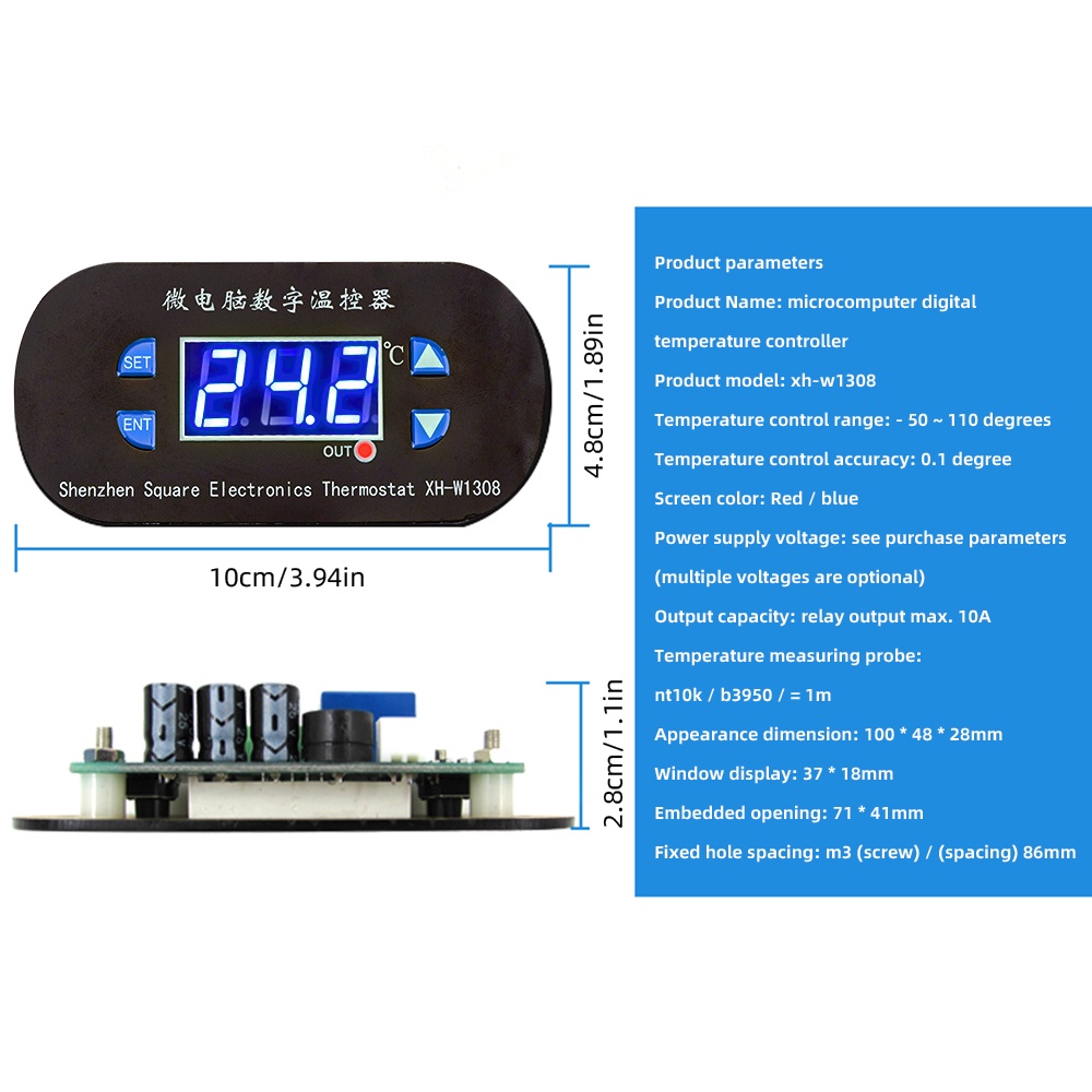 DIYMORE Bộ điều nhiệt XH-W1308 kỹ thuật số AC 220V