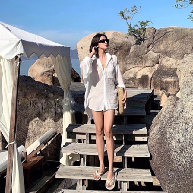 [Mã WAMT10K giảm 10k cho đơn 0k] Sơmi đũi dáng dài mặc ngoài bikini