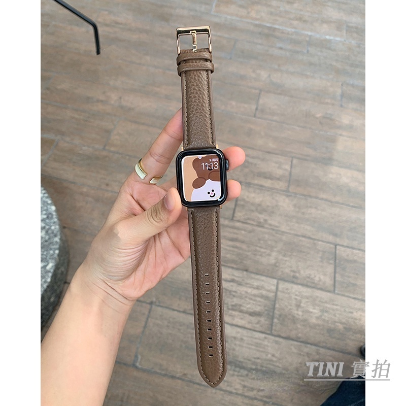 Dây Đeo Bằng Da Có Khóa Kim Loại Cho Đồng Hồ Apple Watch Series 8 7 6 5 4 3 2 1 SE S8 Ultra iwatch7 45mm 38/41/40/42 44mm