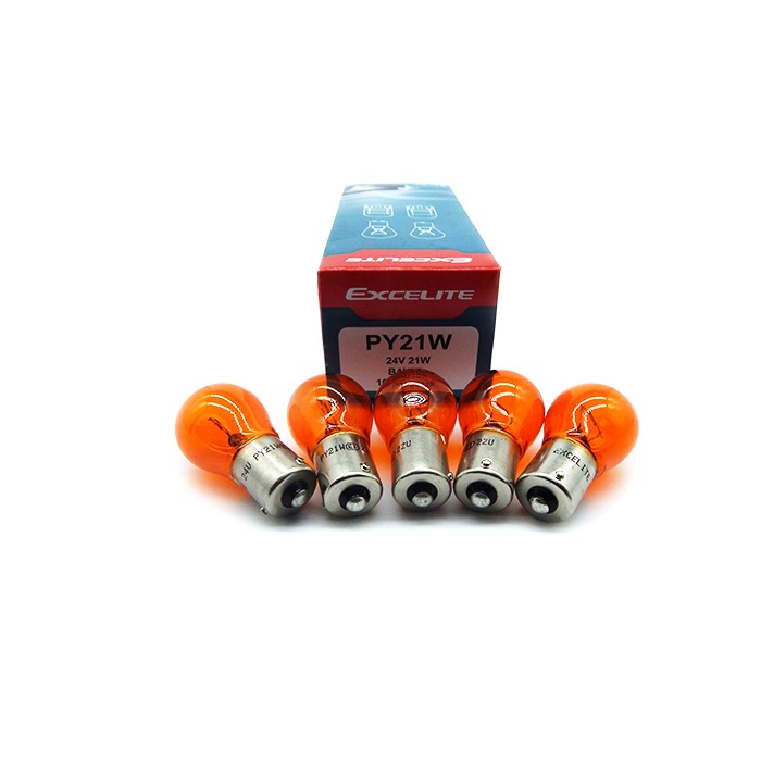Bóng đèn xi nhan chân cài màu vàng PY21W 12V (Hộp 10 bóng)