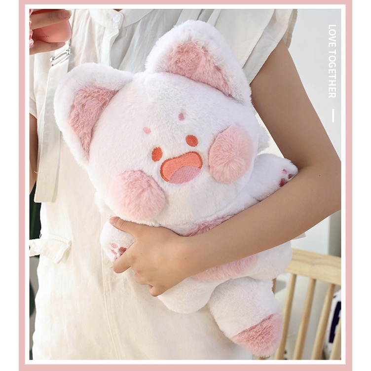 Gấu bông hình mèo racoon dudu meow cute lông mềm mại màu sắc đáng yêu
