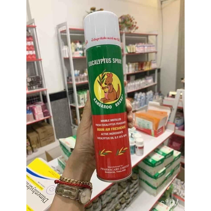 XỊT PHÒNG TINH DẦU KHUYNH DIỆP KANGAROO 300ML THÁI LAN CHÍNH HÃNG - 9086