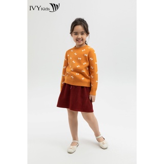 Áo len nơ cổ tròn bé gái IVY moda MS 58G0785