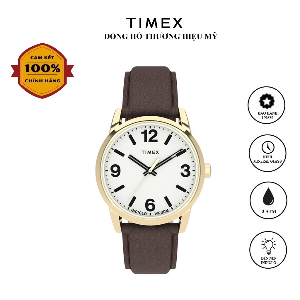 Đồng hồ Unisex Nam Nữ Timex Easy Reader TW2U71500 - TW2U71600 - TW2U71700 Dây Da - Chính Hãng