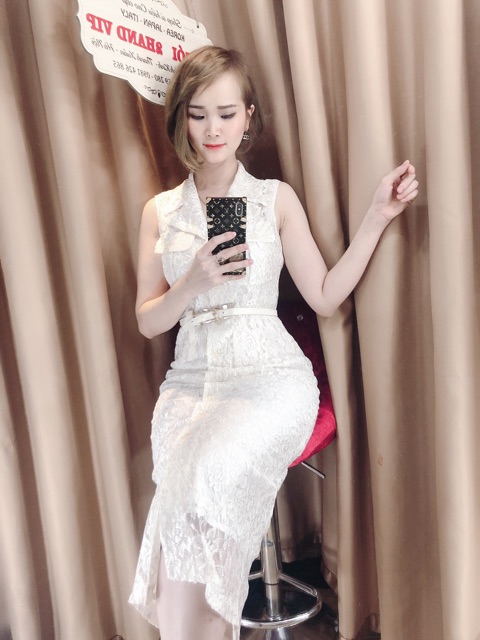Đầm ren trắng sz M