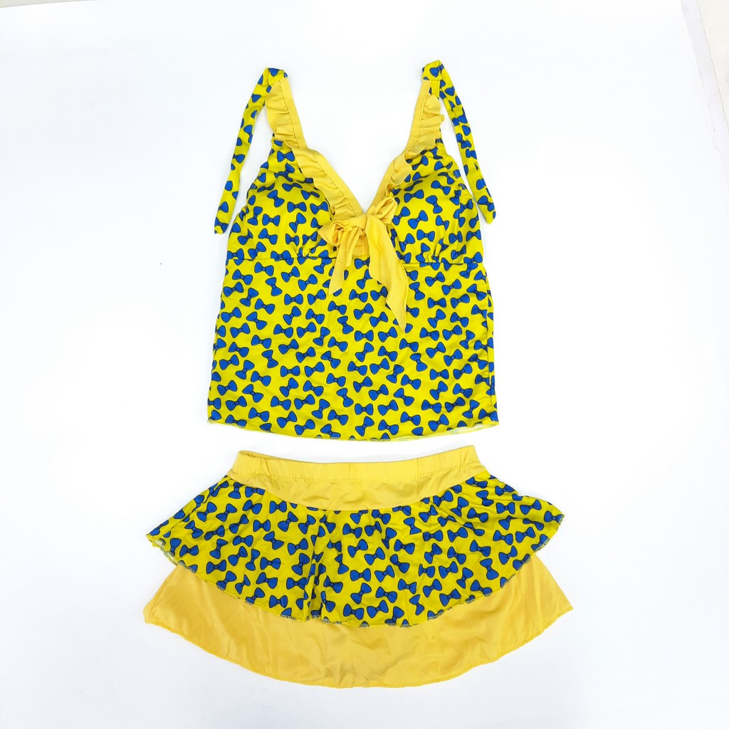Speranza, Bộ Bơi Bé Gái 2 Mảnh Hở Lưng, Quần Giả Váy, 40-55Kg mặc vừa vặn