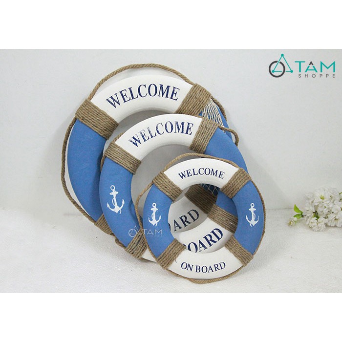 Phao cứu sinh trang trí Welcome Blue PCS-02