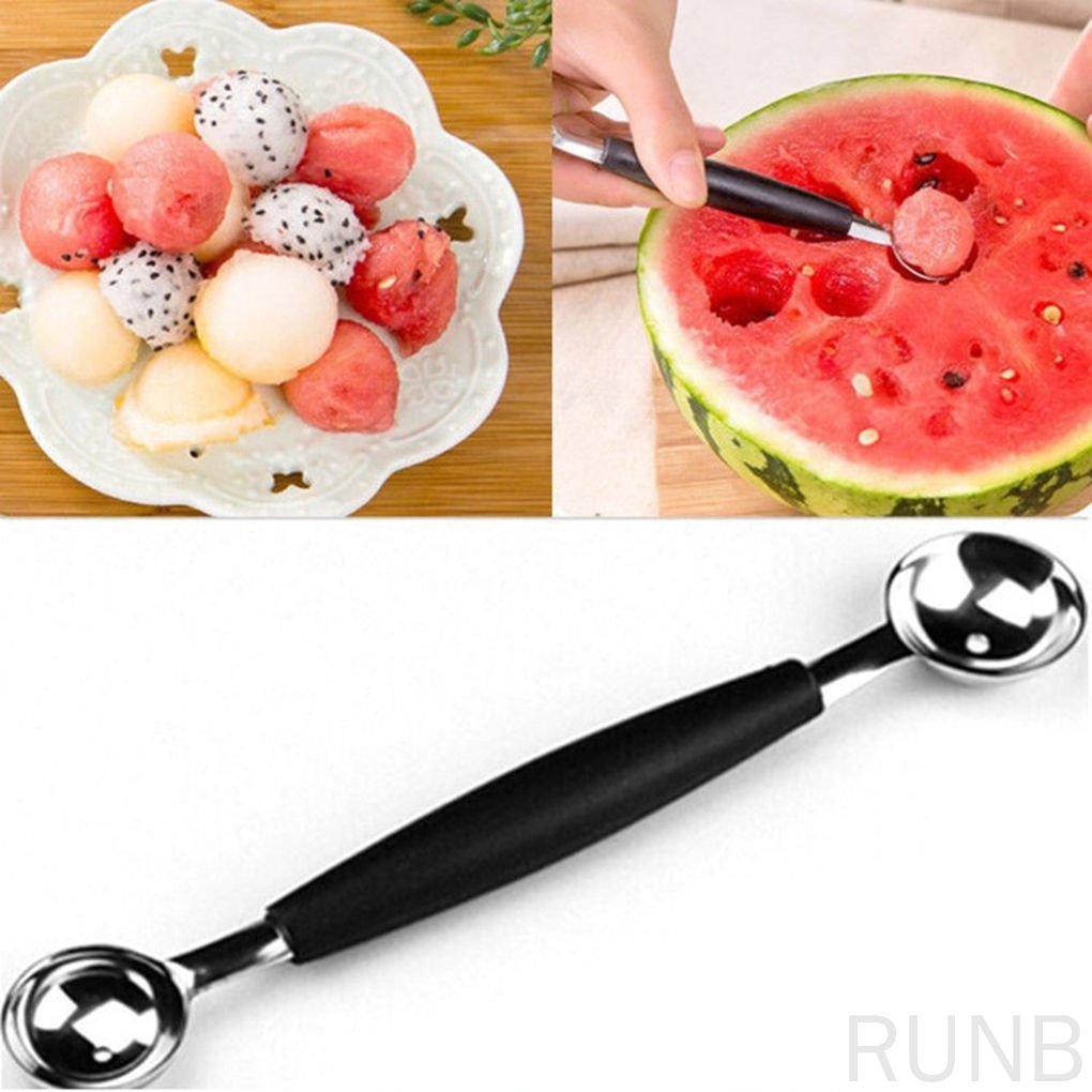 Muỗng Múc Kem / Trái Cây Hai Đầu Bằng Thép Không Gỉ Tiện Dụng