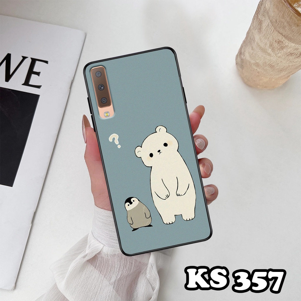 Ốp lưng Samsung A7 2018 - Samsung A9 2018 - Ốp in hình Cat&amp;Bear đáng yêu - Chất liệu TPU siêu bền, bảo vệ máy