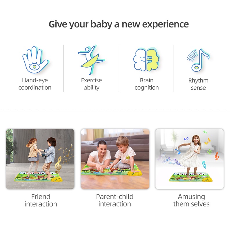 Coolplay Thảm âm nhạc kiểu dáng đàn piano xinh xắn cho các bé