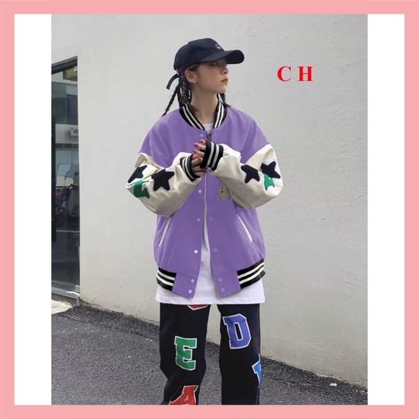 Áo Bomber Nam Nữ N Tay SAO☘️ Chất nỉ cotton tàu dầy đẹp mịn ko xùKhoác nam nữ Unisex thu đôngJacket bóng chày thu đông