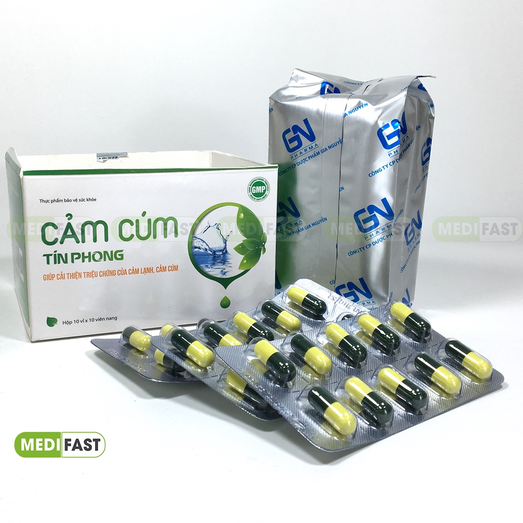 Viên uống Cảm cúm Tín Phong hộp 100 viên cải thiện cảm cúm thay đổi thời tiết, chảy nước mũi màu vàng kéo dài, hắt hơi